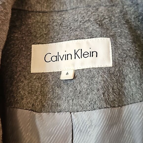 Calvin Klein gray wool blend coat size 6 - Picture 10 of 13